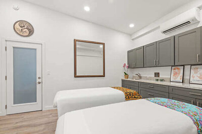 Private consultation office with patient-centered setup and calm design