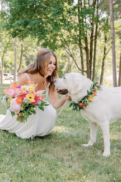 bride and groom kissing