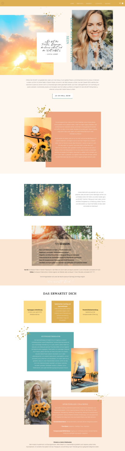 Lucia Light Webdesign by Sinnfluencers