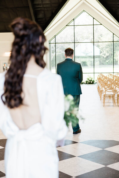 First Look portrait taken at Briar Rose Venue, Tyler Tx