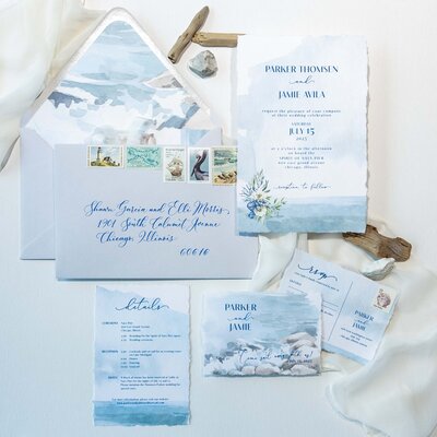 Coastal Wedding Invitation Suites