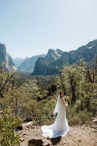 Secluded forest elopement in Yosemite