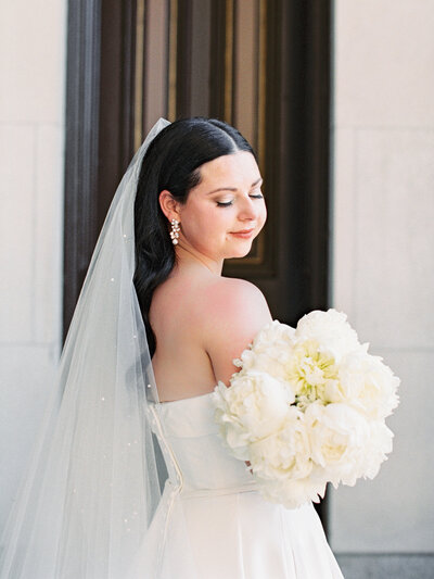 Bridal portrait after St Gertrude wedding in Cincinnati, Ohio