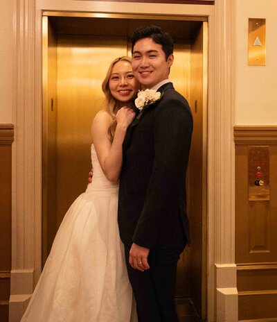 Candid portrait of bride and groom at The Driskell Hotel