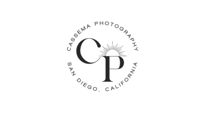 Cassema Photography logo with a mother and child's hand endorned in flowers.