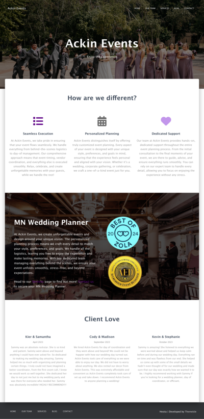 a screenshot of old website