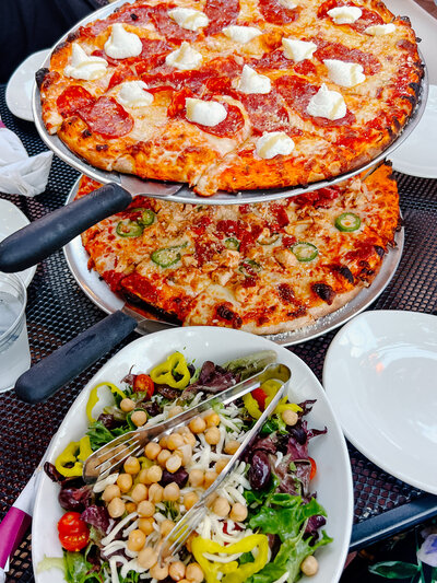 Chicago pizza at dinner
