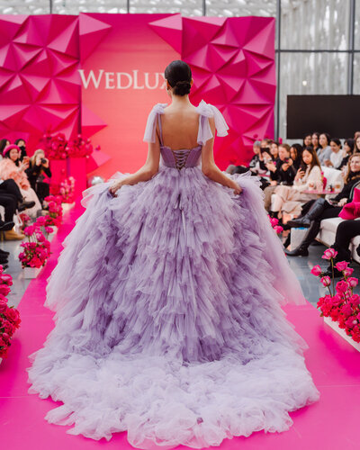 Chic Bridal Gowns at WedLuxe Show 2023 Runway pics by @Purpletreephotography 26