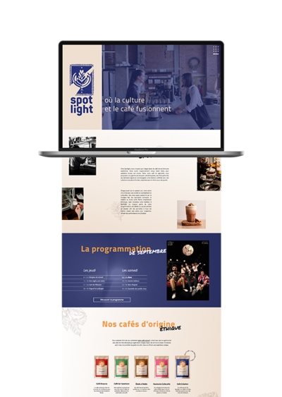 Site internet réalisé par Sagittae Design pour le client Spotlight