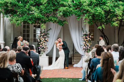 Outdoor ceremony at Woodbine Mansion planned by Bianca Nichole and Co