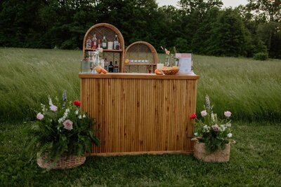 Brown tiki portable bar