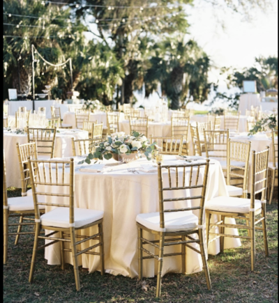 beautiful outdoor wedding reception setup in Tampa, Florida