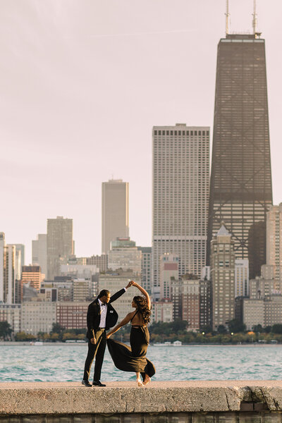 For the most epic portraits with the Chicago skyline, go to North Avenue Beach for your wedding or engagement portraits.