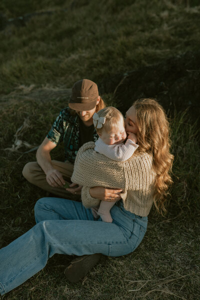 A retro, film-like family photograph in Sawtell