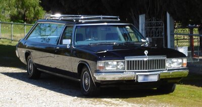 Classic Holden Statesman WB hearse for funeral hire in WA, offering a unique and memorable service.