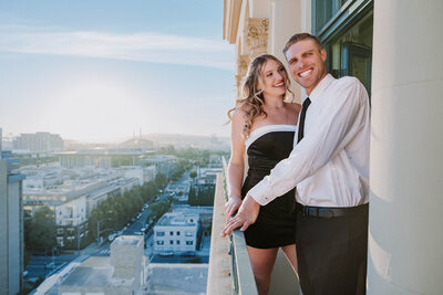 rooftop engagement session in long beach
