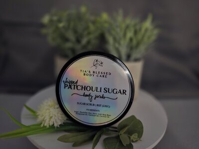 Whipped Patchouli Sugar Scrub | Tia's Blessed Body Care