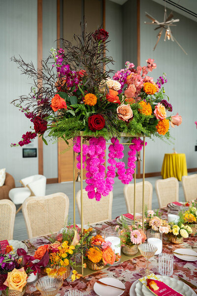 Tented wedding with candles and string lights