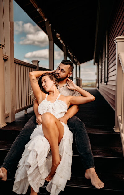 couple sitting on porch together