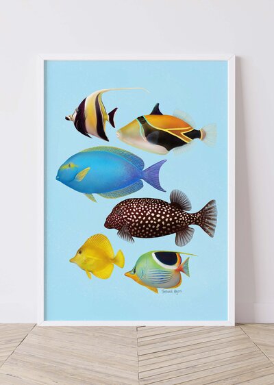 Townsend's Hawaii reef fish art print