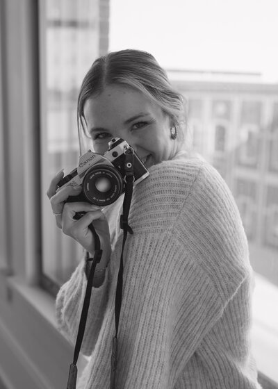 black and white image woman posing