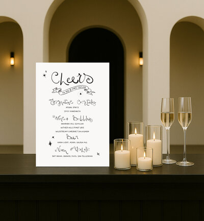 Pastel green theme for audio guest bok place mat signage by State of Elliott