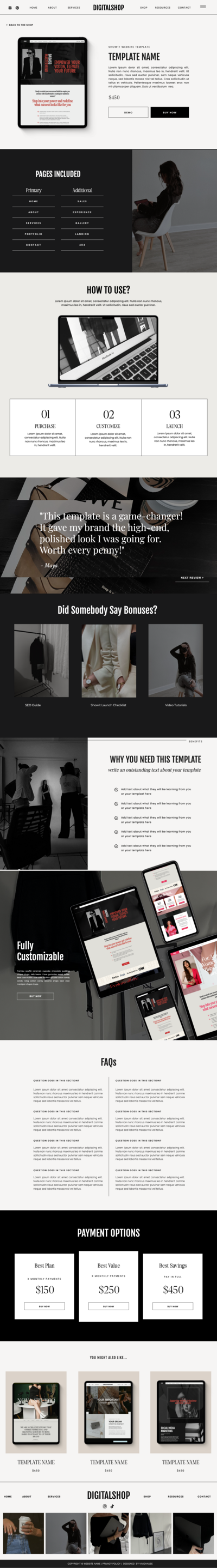 Macbook mockup displaying showit canvas library 