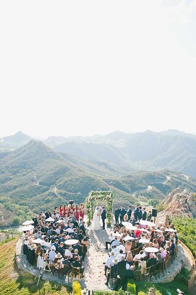 malibu wedding photography on top of mountain wedding venue