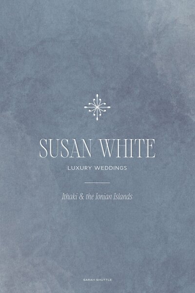 Luxury brand design for destination wedding planner in Mediterranean, Europe logo mockup on painted background