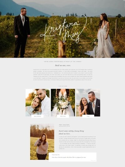 photographer website design