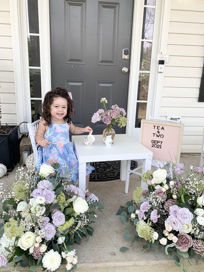 Lavender sweet garden style baby reveal tea party