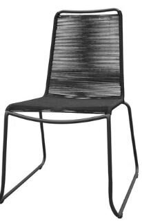Black outdoor rope chair