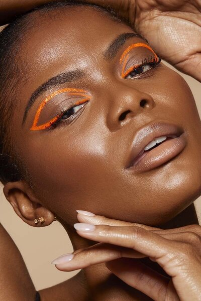 woman with orange eye makeup los angeles
