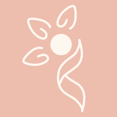 Grace Clay Co logo created by Ayanna Richilano Designs in the cream on a dusty pink background.
