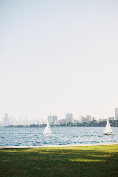 Image of Boats By Chicago Lakefront For A Wisconsin Wedding - Taken by Emily Barbara Wisconsin Wedding Photographer