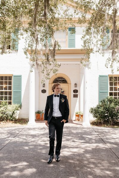 indie west portfolio image of groom on wedding day in gainesville fl