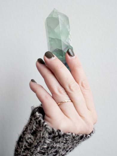 Woman holding crystal