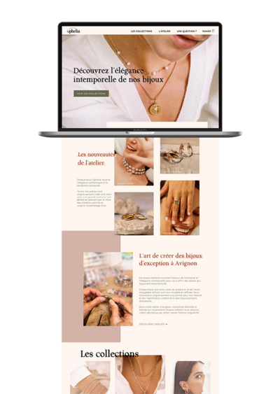 Site internet réalisé par Sagittae Design pour le client Ophelia