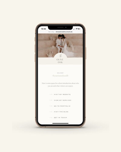 Instagram Links page for Showit