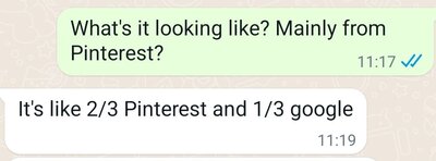 Pinterest management driving results over google