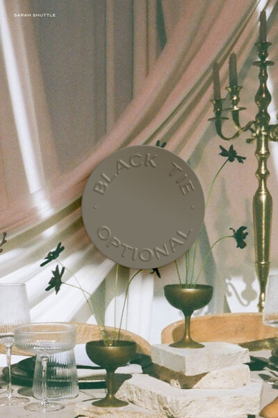 Luxury brand design for Arizona, US event planner submark over photo