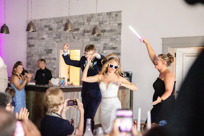 bride making grand entrance after ceremony