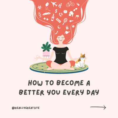 Feminine Become A Better Person Illustration Carousel Instagram Post 