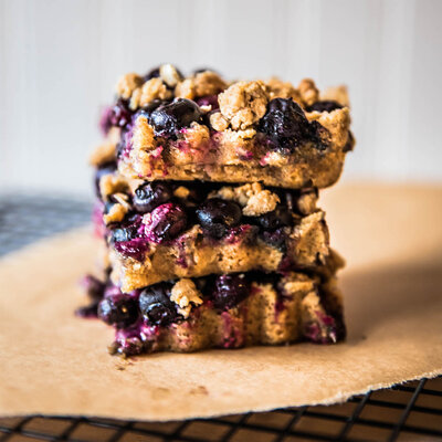 blueberry crumble bars by Nancy Ingersoll featured on the Feed Feed
