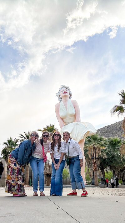 photographers in front of Marilyn Monroe Palm Springs