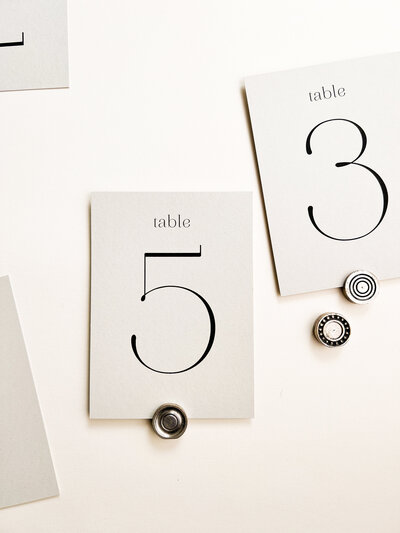 Luxury printed wedding table numbers