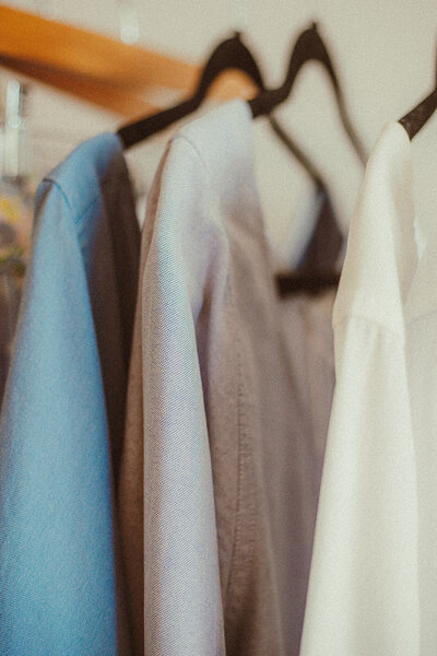 rack of clothing in a sustainable fashion boutique