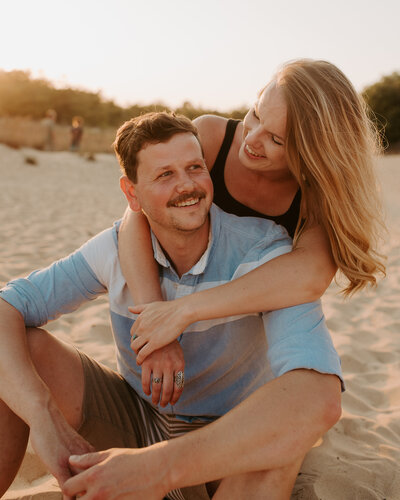 Engagement session at Jockeys State Ridge State Park in Outer Banks, North Caroina.