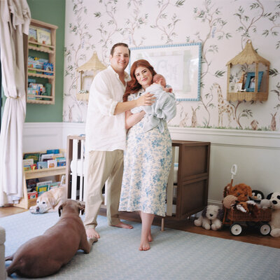 Lifestyle newborn photography in Maine showing connection, light, and movement.