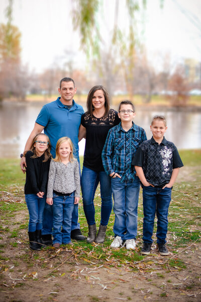 Colorado Springs photographer and family by  pond